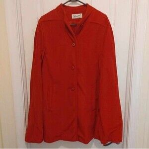 Vintage Wool Swing Cape Coat Red Button Front Sherwood of Ohio USA OSFM